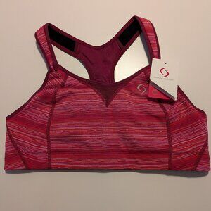 Moving Comfort Rebound Racer Sports Bra 38B Pink High Impact Running Racerback W